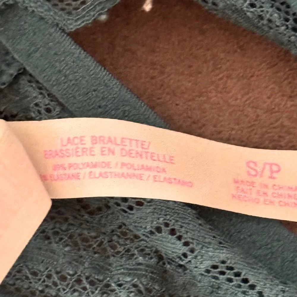 Victoria's Secret PINK Teal Lace Strappy Push-up Bralette